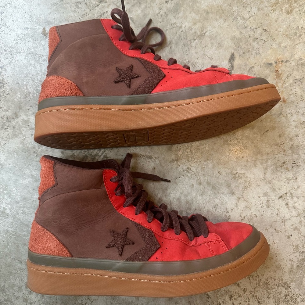 Converse Red and Brown High-Top Sneakers - Picture 5 of 6
